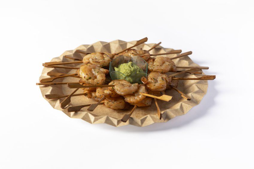 Bandeja de Brochetas de langostinos