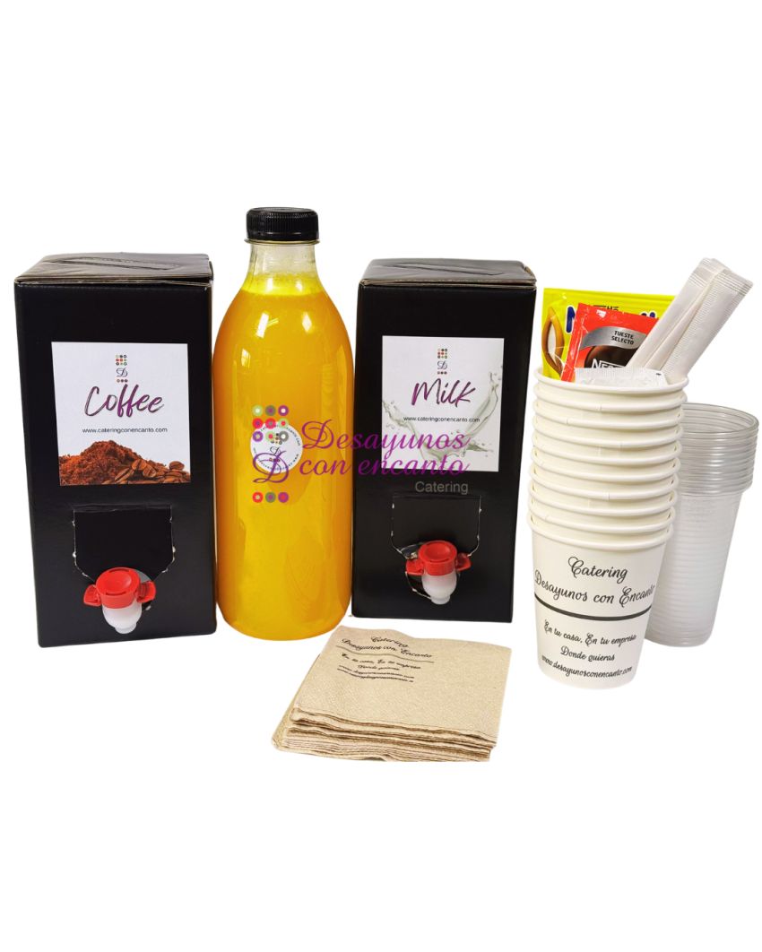 pack de cafe zumo leche