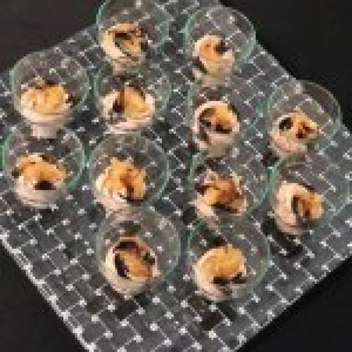 Vasitos de Foie de Pato Con Cebolla Caramelizada
